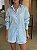 Camisa Feminina Oversized Linho 100% Azul - Imagem 3