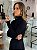 Blusa Feminina Tricô Canelado Gola Alta Preto - Imagem 4
