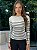 Blusa Feminina Tricô Canelado Listras Pérola - Imagem 3