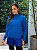 Blusa Feminina Tricô Desagulhado Gola Alta Azul Bic - Imagem 2