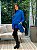 Blusa Feminina Tricô Desagulhado Gola Alta Azul Bic - Imagem 3