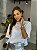 T-shirt Feminina Malha Oversized Aisha Branca - Imagem 1