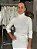 Blusa Feminina Tricô Canelado Gola Off-White - Imagem 1