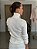 Blusa Feminina Tricô Canelado Gola Off-White - Imagem 4