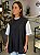 Colete Feminino Tricô Trabalhado Oversized Decote Redondo Grafite - Imagem 3