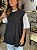 Colete Feminino Tricô Trabalhado Oversized Decote Redondo Grafite - Imagem 2