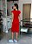 Vestido Feminino Midi Tricô Decote Redondo Vermelho - Imagem 4