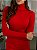 Blusa Feminina Tricô Canelado Gola Vermelho - Imagem 1