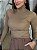 Blusa Feminina Ribana Canelada Gola Alta Dupla Liz Camel - Imagem 3