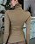 Blusa Feminina Ribana Canelada Gola Alta Dupla Liz Camel - Imagem 5