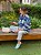 Camisa Feminina Oversized Xadrez Safir Azul e Branco - Imagem 2