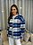 Camisa Feminina Oversized Xadrez Safir Azul e Branco - Imagem 4
