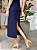 Vestido Feminino Midi Canelado com Fenda Chloe Azul Marinho - Imagem 10