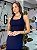 Vestido Feminino Midi Canelado com Fenda Chloe Azul Marinho - Imagem 13