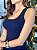 Vestido Feminino Midi Canelado com Fenda Chloe Azul Marinho - Imagem 7