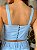 Top Cropped Feminino Alfaiataria Recortes Com Botões Azul - Imagem 6