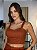 Top Cropped Feminino Alfaiataria Recortes Com Botões Marrom - Imagem 1