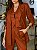 Maxi Blazer Feminino Alfaiataria Manga 7/8 Marrom - Imagem 5