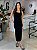 Vestido Feminino Midi Canelado com Fenda Chloe Preto - Imagem 2