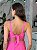 Top Cropped Feminino Alfaiataria Amarração Linho Misto Rosa Chiclete - Imagem 5