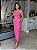 Top Cropped Feminino Alfaiataria Amarração Linho Misto Rosa Chiclete - Imagem 3