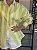Camisa Feminina Oversized Algodão Flame Listra Branco e Amarelo - Imagem 4