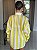 Camisa Feminina Oversized Algodão Flame Listra Branco e Amarelo - Imagem 5