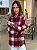 Camisa Feminina Oversized Winter Xadrez Bordô - Imagem 2