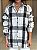 Camisa Feminina Oversized Winter Xadrez Branco e Preto - Imagem 1