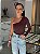 Body Feminino Poliamida Luma Ombro Único Marrom - Imagem 1
