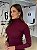 Vestido Feminino Midi Canelado com Fenda Virginia Vinho - Imagem 3