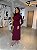 Vestido Feminino Midi Canelado com Fenda Virginia Vinho - Imagem 9