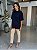T-shirt Feminina Malha Oversized Aisha Azul Marinho - Imagem 3