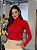 Blusa Feminina Ribana Canelada Gola Alta Dupla Liz Vermelho - Imagem 1