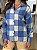 Camisa Feminina Oversized Winter Xadrez Azul - Imagem 6