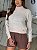 Blusa Feminina Tricô Listrada Desagulhada Rosa Chá - Imagem 3