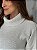 Blusa Feminina Tricô Gola Alta Alongado Areia - Imagem 4