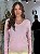 Blusa Feminina Roma Decote V 100% Cashemere Rosa Chá - Imagem 3