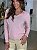 Blusa Feminina Roma Decote V 100% Cashemere Rosa Chá - Imagem 5