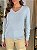 Blusa Feminina Roma Decote V 100% Cashemere Azul - Imagem 2