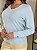 Blusa Feminina Roma Decote V 100% Cashemere Azul - Imagem 5
