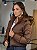 Jaqueta Feminina Puffer Capuz Marrom - Imagem 2