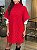 Maxi Poncho Feminino Tricô Gola Alta Vermelho - Imagem 6