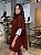 Maxi Poncho Feminino Tricô Gola Alta Marrom - Imagem 2