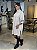Maxi Poncho Feminino Tricô Gola Alta Areia - Imagem 3