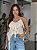 Blusa Feminina Alça Chiffon com Babados Pérola - Imagem 1