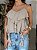Blusa Feminina Alça Chiffon com Babados Bege - Imagem 3
