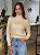 Blusa Feminina Cropped Tricô Gola Alta Pérola - Imagem 1
