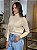 Blusa Feminina Cropped Tricô Gola Alta Pérola - Imagem 3