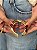 Bracelete Metal Trabalhado Curvo Dourado - Imagem 3